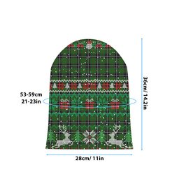 ScotsTee Shop Scottish Cleghorn Tartan Plaid Christmas Deer Snowman Snowflake Bell Knit Beanie