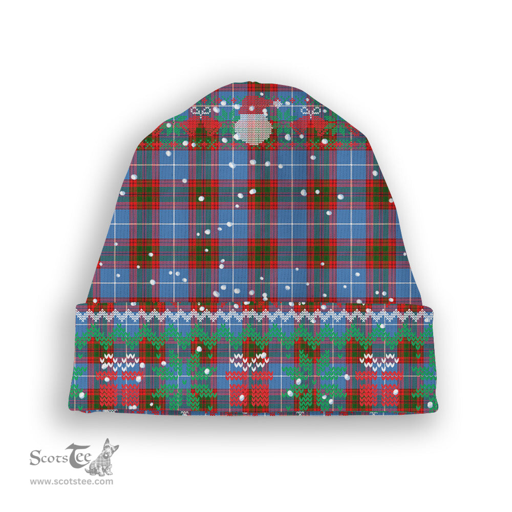 ScotsTee Shop Scottish Crichton Tartan Plaid Christmas Deer Snowman Snowflake Bell Knit Beanie
