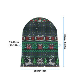 ScotsTee Shop Scottish Campbell of Argyll 01 Tartan Plaid Christmas Deer Snowman Snowflake Bell Knit Beanie