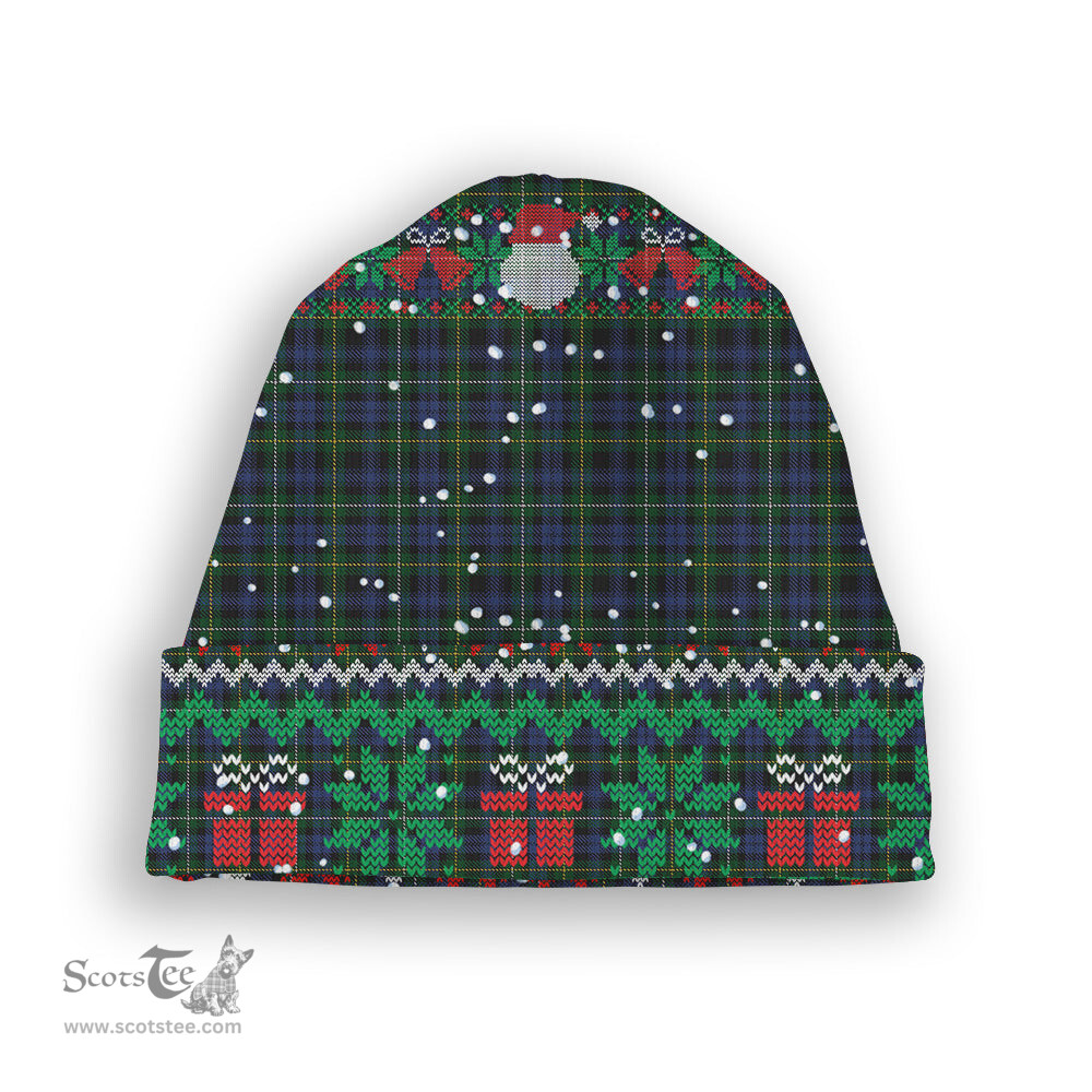 ScotsTee Shop Scottish Campbell of Argyll 01 Tartan Plaid Christmas Deer Snowman Snowflake Bell Knit Beanie