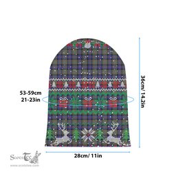 ScotsTee Shop Scottish Clan Logan Society International Tartan Plaid Christmas Deer Snowman Snowflake Bell Knit Beanie