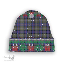 ScotsTee Shop Scottish Clan Logan Society International Tartan Plaid Christmas Deer Snowman Snowflake Bell Knit Beanie
