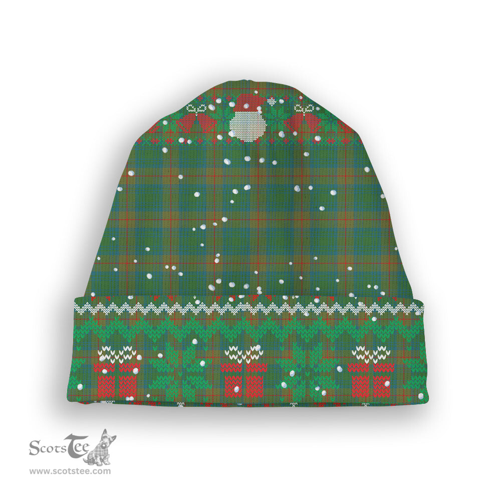 ScotsTee Shop Scottish Cranstoun Ancient Tartan Plaid Christmas Deer Snowman Snowflake Bell Knit Beanie