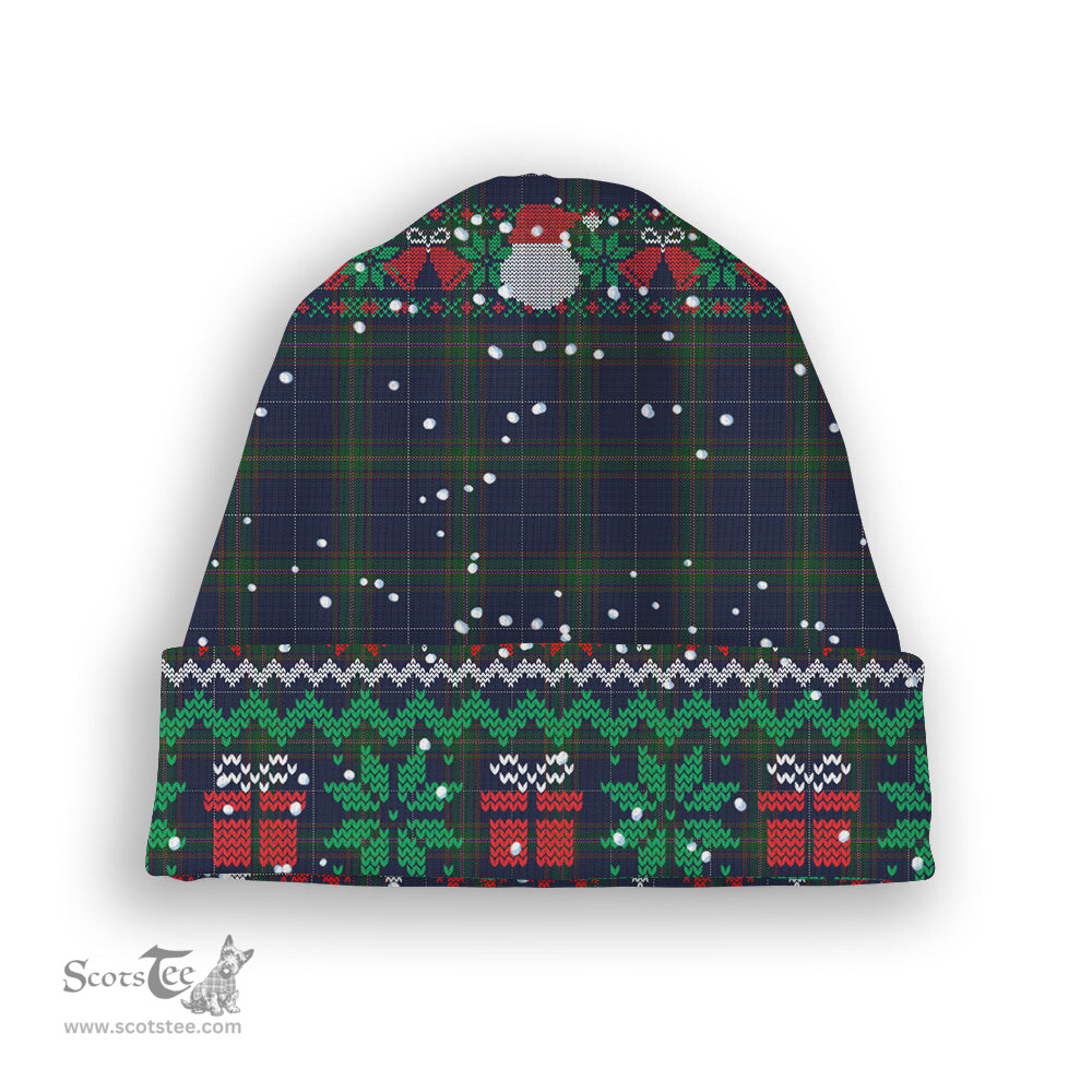 ScotsTee Shop Scottish Carruthers George Tartan Plaid Christmas Deer Snowman Snowflake Bell Knit Beanie
