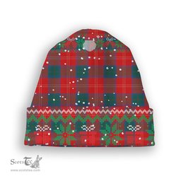 ScotsTee Shop Scottish Chisholm Modern Tartan Plaid Christmas Deer Snowman Snowflake Bell Knit Beanie
