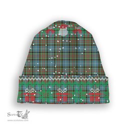 ScotsTee Shop Scottish Caldwell Tartan Plaid Christmas Deer Snowman Snowflake Bell Knit Beanie