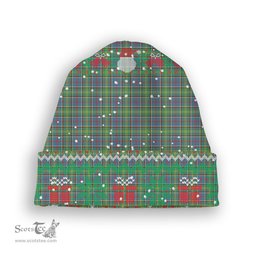 ScotsTee Shop Scottish Colville Tartan Plaid Christmas Deer Snowman Snowflake Bell Knit Beanie