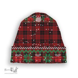 ScotsTee Shop Scottish Campbell of Armaddie Tartan Plaid Christmas Deer Snowman Snowflake Bell Knit Beanie
