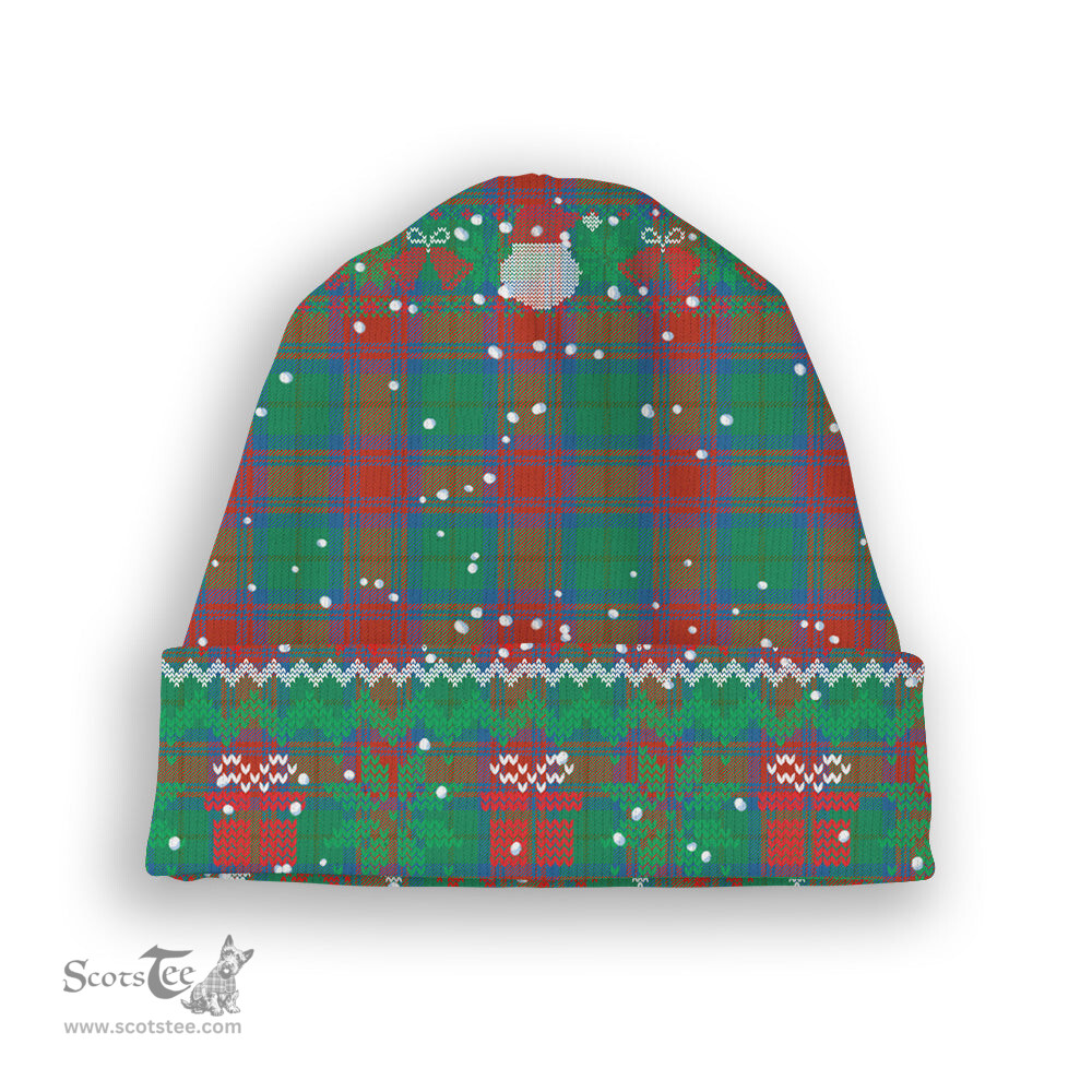 ScotsTee Shop Scottish Cranstoun Dress Ancient Tartan Plaid Christmas Deer Snowman Snowflake Bell Knit Beanie