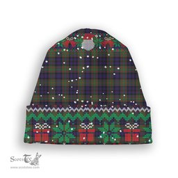 ScotsTee Shop Scottish Clelland SC Tartan Plaid Christmas Deer Snowman Snowflake Bell Knit Beanie