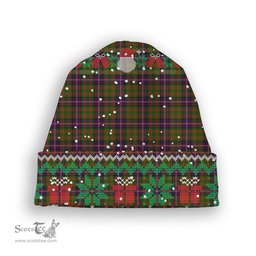 ScotsTee Shop Scottish Cochrane Modern Tartan Plaid Christmas Deer Snowman Snowflake Bell Knit Beanie