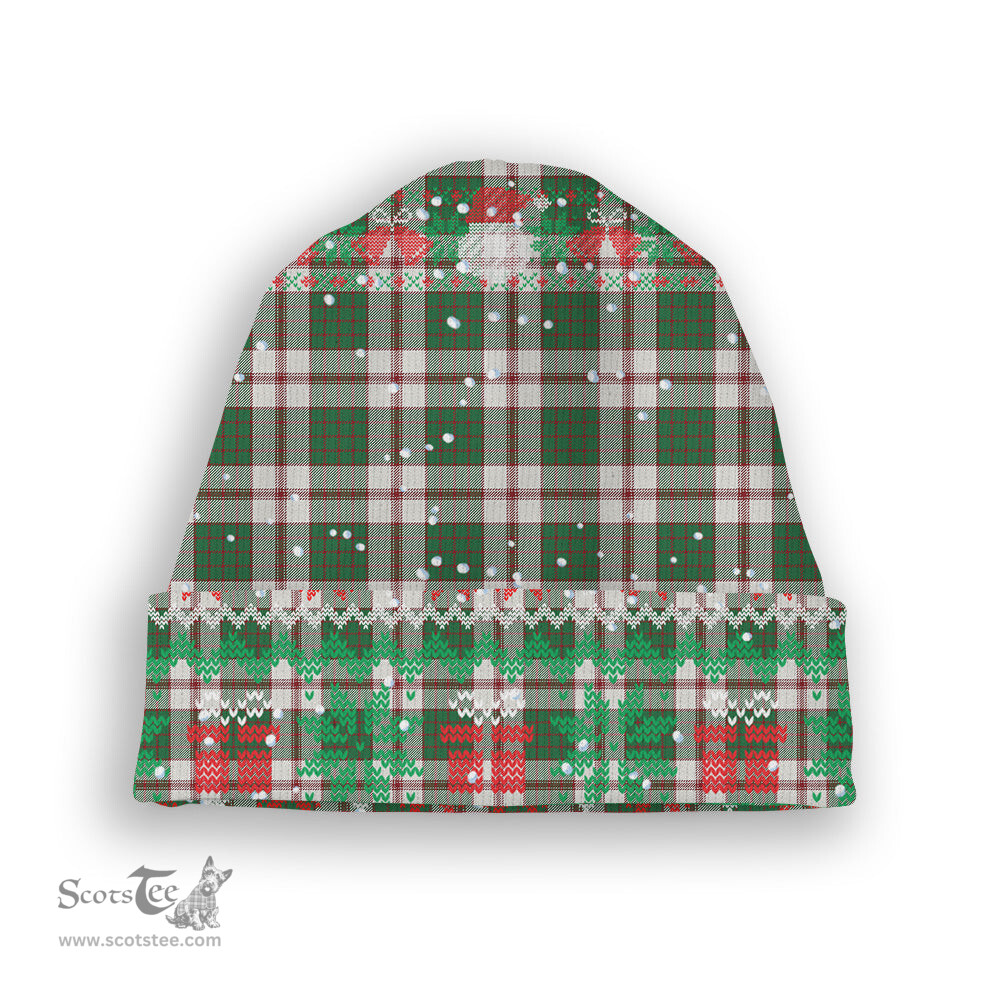 ScotsTee Shop Scottish Crawford Arisaid Dance Ancient Tartan Plaid Christmas Deer Snowman Snowflake Bell Knit Beanie