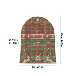 ScotsTee Shop Scottish Chattan Ancient Tartan Plaid Christmas Deer Snowman Snowflake Bell Knit Beanie