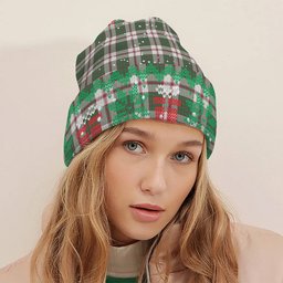 ScotsTee Shop Scottish Crawford Arisaid Dance Modern Tartan Plaid Christmas Deer Snowman Snowflake Bell Knit Beanie
