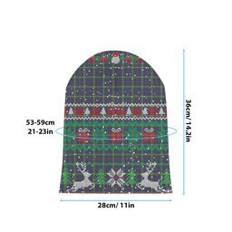 ScotsTee Shop Scottish Campbell Argyll Modern Tartan Plaid Christmas Deer Snowman Snowflake Bell Knit Beanie