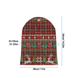 ScotsTee Shop Scottish Colville Modern Tartan Plaid Christmas Deer Snowman Snowflake Bell Knit Beanie