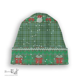 ScotsTee Shop Scottish Currie Modern Tartan Plaid Christmas Deer Snowman Snowflake Bell Knit Beanie