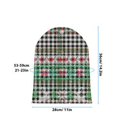 ScotsTee Shop Scottish Burns Check Modern Tartan Plaid Christmas Deer Snowman Snowflake Bell Knit Beanie