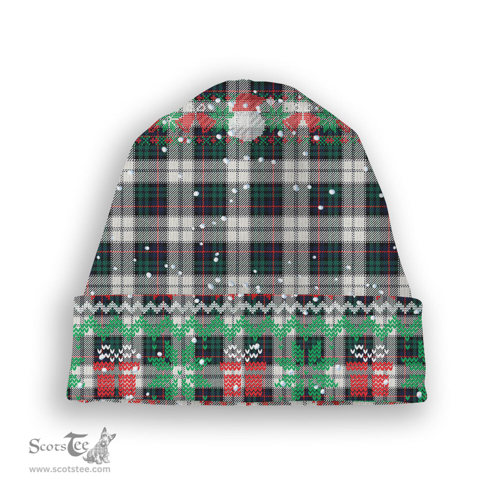 ScotsTee Shop Scottish Campbell of Cawdor Dress Modern Tartan Plaid Christmas Deer Snowman Snowflake Bell Knit Beanie