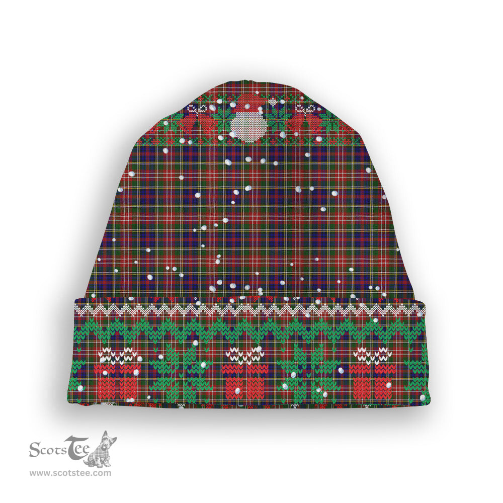 ScotsTee Shop Scottish Christie Tartan Plaid Christmas Deer Snowman Snowflake Bell Knit Beanie