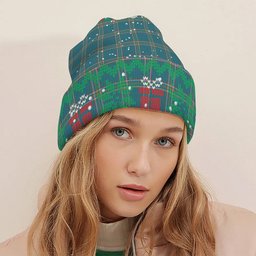 ScotsTee Shop Scottish Crichton Ancient Tartan Plaid Christmas Deer Snowman Snowflake Bell Knit Beanie