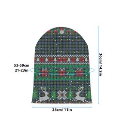 ScotsTee Shop Scottish Cameron of Erracht Ancient Tartan Plaid Christmas Deer Snowman Snowflake Bell Knit Beanie
