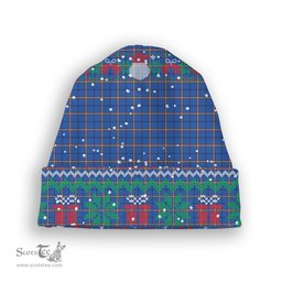 ScotsTee Shop Scottish Clark's Harbour Tartan Plaid Christmas Deer Snowman Snowflake Bell Knit Beanie