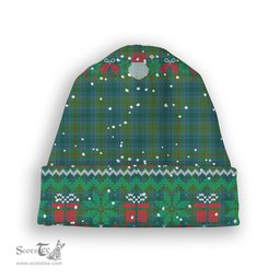 ScotsTee Shop Scottish Cranstoun Modern Tartan Plaid Christmas Deer Snowman Snowflake Bell Knit Beanie