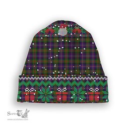 ScotsTee Shop Scottish Chalmers Tartan Plaid Christmas Deer Snowman Snowflake Bell Knit Beanie