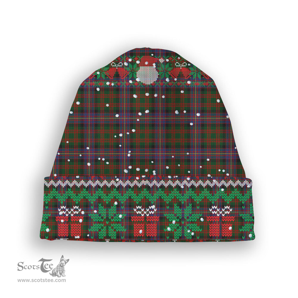 ScotsTee Shop Scottish Cochrane 1974 Tartan Plaid Christmas Deer Snowman Snowflake Bell Knit Beanie