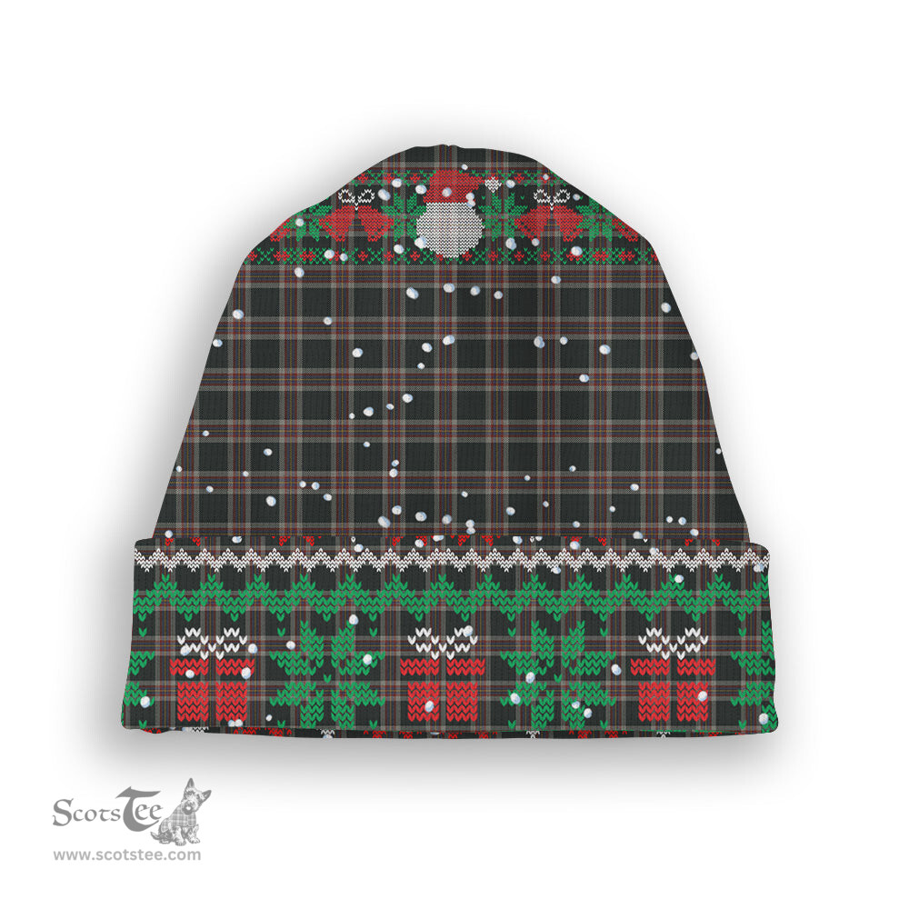 ScotsTee Shop Scottish Christie (London) Hunting Tartan Plaid Christmas Deer Snowman Snowflake Bell Knit Beanie