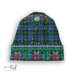 ScotsTee Shop Scottish Campbell of Glenlyon Tartan Plaid Christmas Deer Snowman Snowflake Bell Knit Beanie