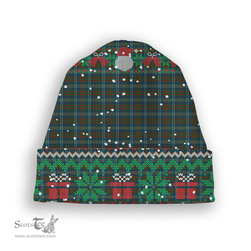 ScotsTee Shop Scottish Cathcart Tartan Plaid Christmas Deer Snowman Snowflake Bell Knit Beanie