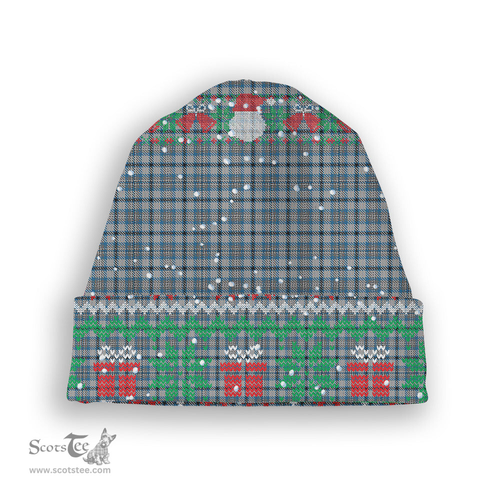 ScotsTee Shop Scottish Conquergood Canada Tartan Plaid Christmas Deer Snowman Snowflake Bell Knit Beanie