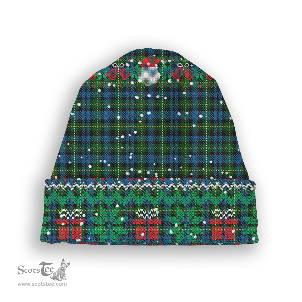 ScotsTee Shop Scottish Campbell of Argyll no guards Tartan Plaid Christmas Deer Snowman Snowflake Bell Knit Beanie