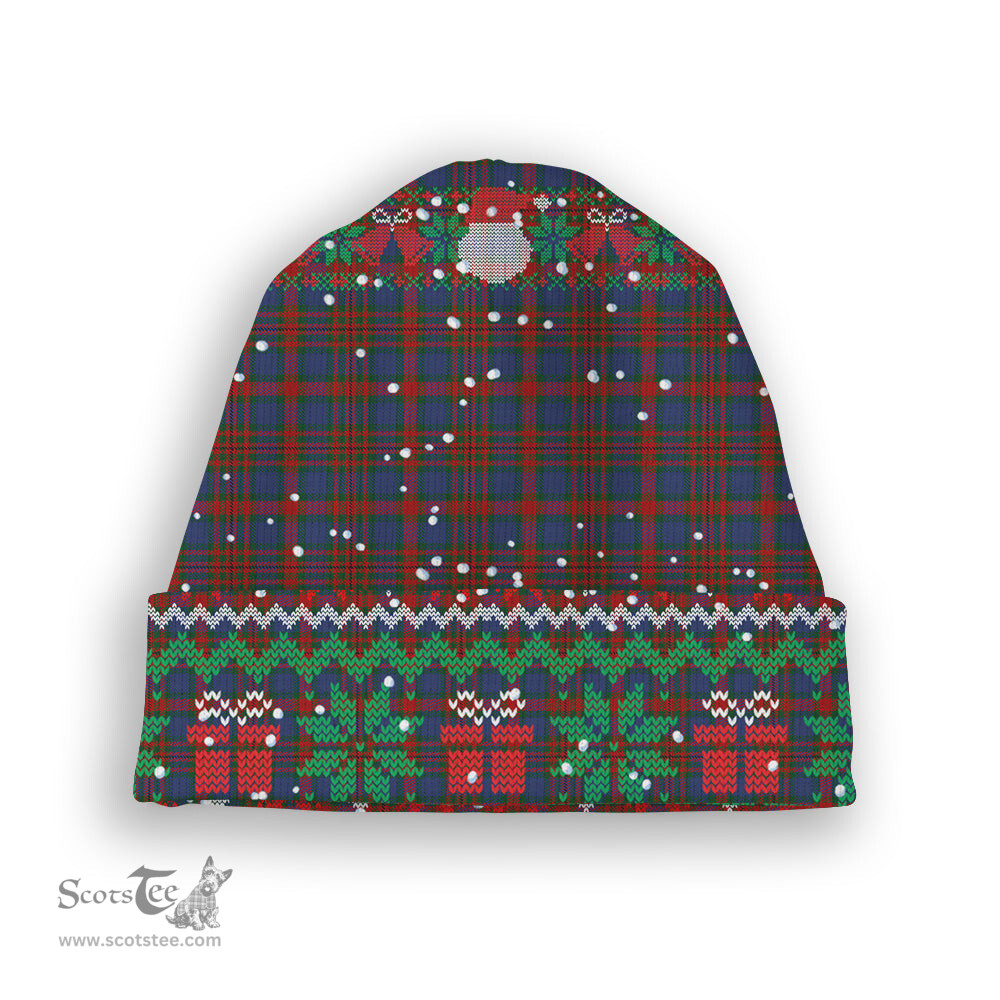 ScotsTee Shop Scottish Carnegie 3 Tartan Plaid Christmas Deer Snowman Snowflake Bell Knit Beanie