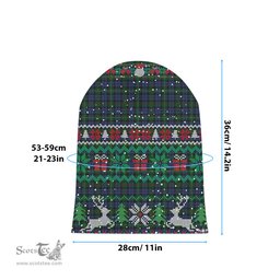 ScotsTee Shop Scottish Campbell Red Tartan Plaid Christmas Deer Snowman Snowflake Bell Knit Beanie