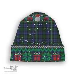 ScotsTee Shop Scottish Campbell Red Tartan Plaid Christmas Deer Snowman Snowflake Bell Knit Beanie