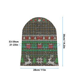 ScotsTee Shop Scottish Campbell Argyll Weathered Tartan Plaid Christmas Deer Snowman Snowflake Bell Knit Beanie