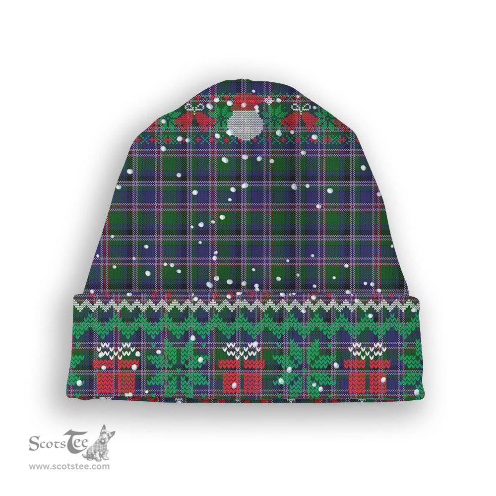 ScotsTee Shop Scottish Couper of Gogar Tartan Plaid Christmas Deer Snowman Snowflake Bell Knit Beanie