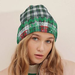 ScotsTee Shop Scottish Campbell of Cawdor Dress Ancient Tartan Plaid Christmas Deer Snowman Snowflake Bell Knit Beanie