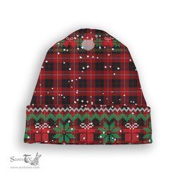 ScotsTee Shop Scottish Cunningham 3 Tartan Plaid Christmas Deer Snowman Snowflake Bell Knit Beanie
