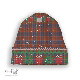 ScotsTee Shop Scottish Cameron of Lochiel Ancient Tartan Plaid Christmas Deer Snowman Snowflake Bell Knit Beanie