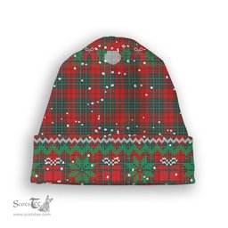 ScotsTee Shop Scottish Cumming Modern Tartan Plaid Christmas Deer Snowman Snowflake Bell Knit Beanie