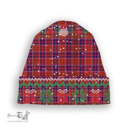 ScotsTee Shop Scottish Cameron of Lochiel Modern Tartan Plaid Christmas Deer Snowman Snowflake Bell Knit Beanie