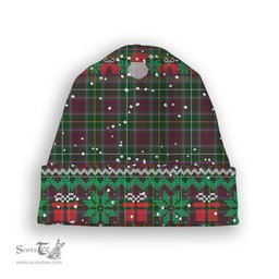 ScotsTee Shop Scottish Carruthers SC Tartan Plaid Christmas Deer Snowman Snowflake Bell Knit Beanie