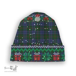 ScotsTee Shop Scottish Colquhoun Tartan Plaid Christmas Deer Snowman Snowflake Bell Knit Beanie