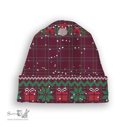 ScotsTee Shop Scottish Burnett of Leys Hunting Tartan Plaid Christmas Deer Snowman Snowflake Bell Knit Beanie