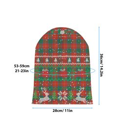 ScotsTee Shop Scottish Chisholm Ancient Tartan Plaid Christmas Deer Snowman Snowflake Bell Knit Beanie