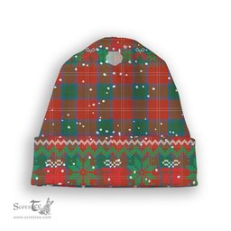 ScotsTee Shop Scottish Chisholm Ancient Tartan Plaid Christmas Deer Snowman Snowflake Bell Knit Beanie